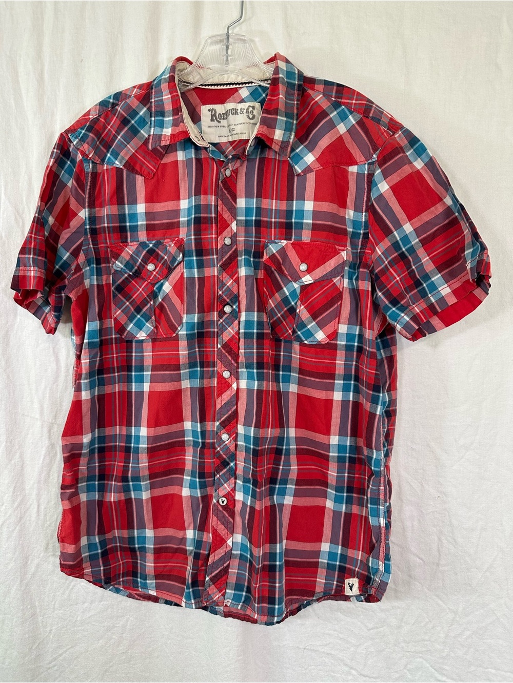 Roebuck and Co Pearl Snap Sz L